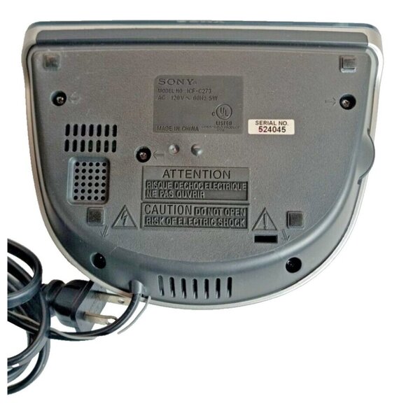 Sony ICF-C273 LIV Dream Machine Dual Alarm Clock AM FM Radio Silver Tested - Picture 8 of 9